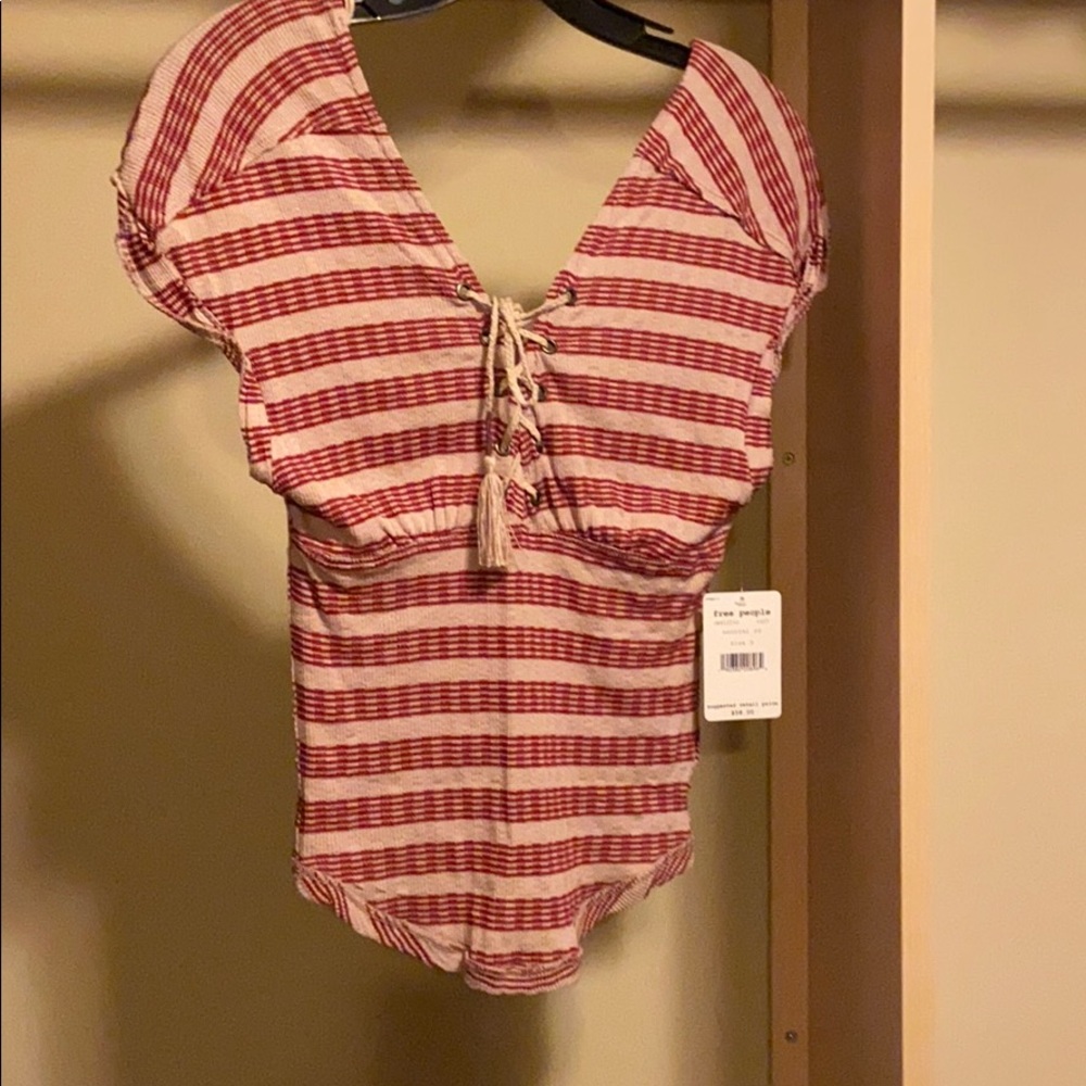 NWT Free people lace up top